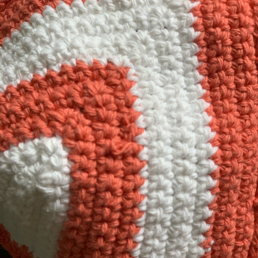 Boho-Chic Coral & White Crochet Bikini Top - Picture 2 of 3